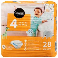 Signature Select/care Premium Baby Diapers Size 4 - 28 Count