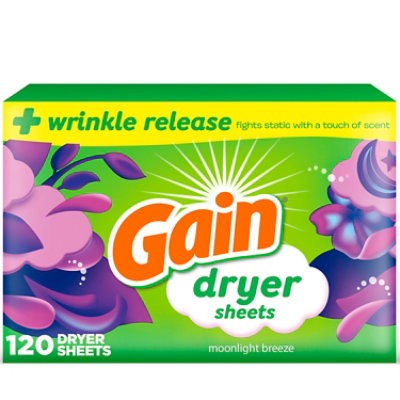 slide 1 of 1, Gain Dryer Sheets Moonlight Breeze - 120 Count, 120 ct
