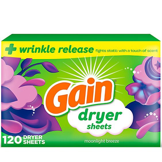 slide 1 of 11, Gain Dryer Sheets Moonlight Breeze - 120 Count, 120 ct