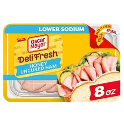 Oscar Mayer Deli Fresh Honey Uncured Ham Sliced Lunch Meat With 27% Lower Sodium Tray - 8 Oz