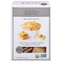 Rustic Bakery Flatbread Bites Olive Oil & Sel Gris - 4 Oz
