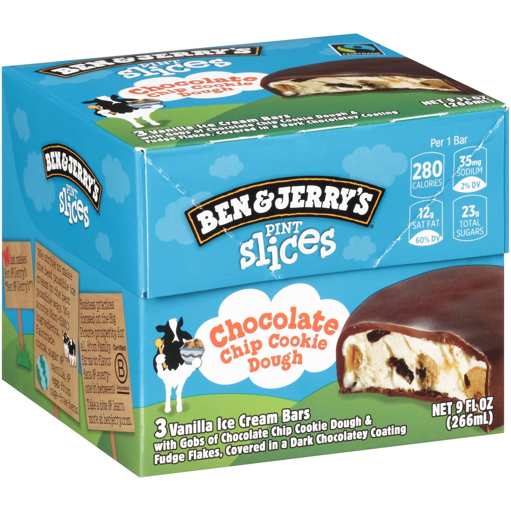 slide 6 of 8, Ben & Jerry's Ben & Jerrys Chocolate Chip Cookie Dough Ice Cream Bar 3Ct, 3 ct; 3 fl oz