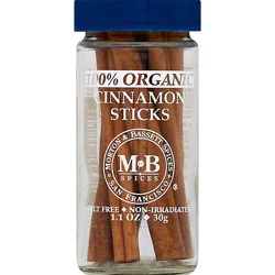 Morton & Bassett Organic Cinnamon Sticks - 1.1 Oz