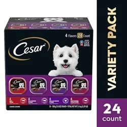 Cesar Beef Filet Mignon Grilled Chicken & Porterhouse Steak Wet Dog Food Variety Pack - 24-3.5 Oz
