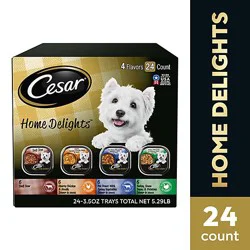 Cesar Home Delights Pot Roast Beef Stew Turkey And Chicken Wet Dog Food Variety Pack - 24-3.5 Oz