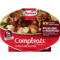 Hormel Compleats Microwave Meals Homestyle Meatloaf & Gravy With Mashed Potatoes - 9 Oz