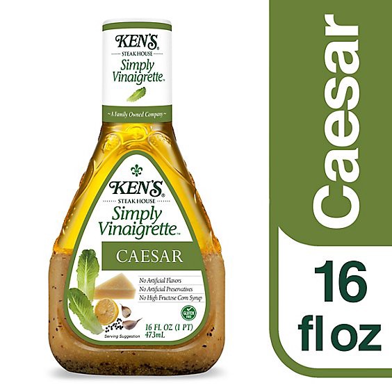 slide 1 of 1, Kens Steak House Dressing Simply Vinaigrette Caesar - 16 Fl. Oz., 16 fl oz