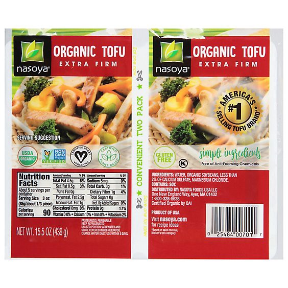 slide 1 of 1, Nasoya Organic Tofu Extra Firm Twin Pack - 15.5 Oz, 15.5 oz