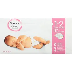 Signature Select/care Premium Baby Diapers Sizes 1 To 2 - 112 Count