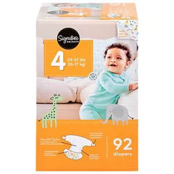 Signature Select/care Premium Baby Diapers Size 4 - 92 Count
