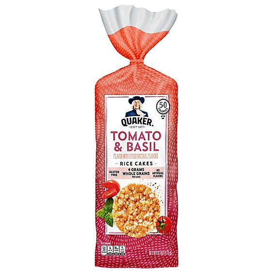 slide 1 of 8, Quaker Rice Cakes Gluten Free Tomato & Basil - 6.1 Oz, 6.1 oz