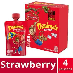 Danimals Strawberry Explosion Squeezable Yogurt - 4-3.5 Oz