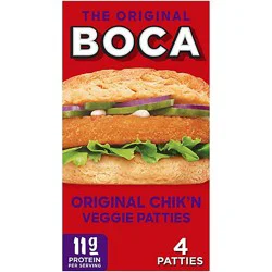 Boca Original Vegan Chiken Veggie Patties Box - 4 Count