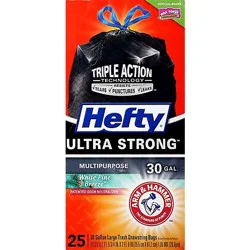 Hefty Trash Bags Drawstring Ultra Strong Arm & Hammer White 30 Gallon Pine Breeze - 25 Count