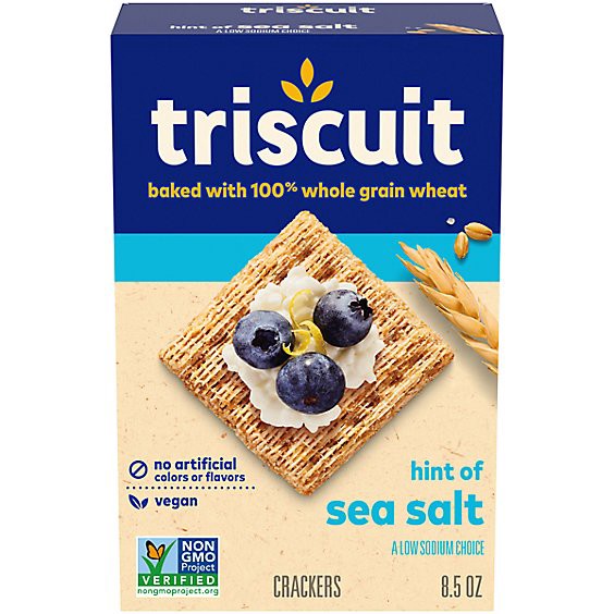 slide 1 of 1, Triscuit Hint Of Sea Salt Whole Grain Wheat Vegan Crackers - 8.5 Oz, 8.5 oz