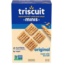 Triscuit Minis Original Whole Grain Wheat Vegan Crackers - 8 Oz