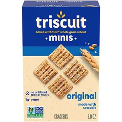 Triscuit Minis Original Whole Grain Wheat Vegan Crackers - 8 Oz