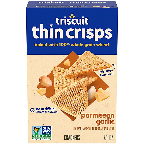 slide 1 of 1, Triscuit Thin Crisps Parmesan Garlic Whole Grain Wheat Crackers - 7.1 Oz, 7.1 oz