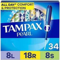 Tampax Pearl Tampons Trio Pack Light/regular/super Absorbency Unscented - 34 Count