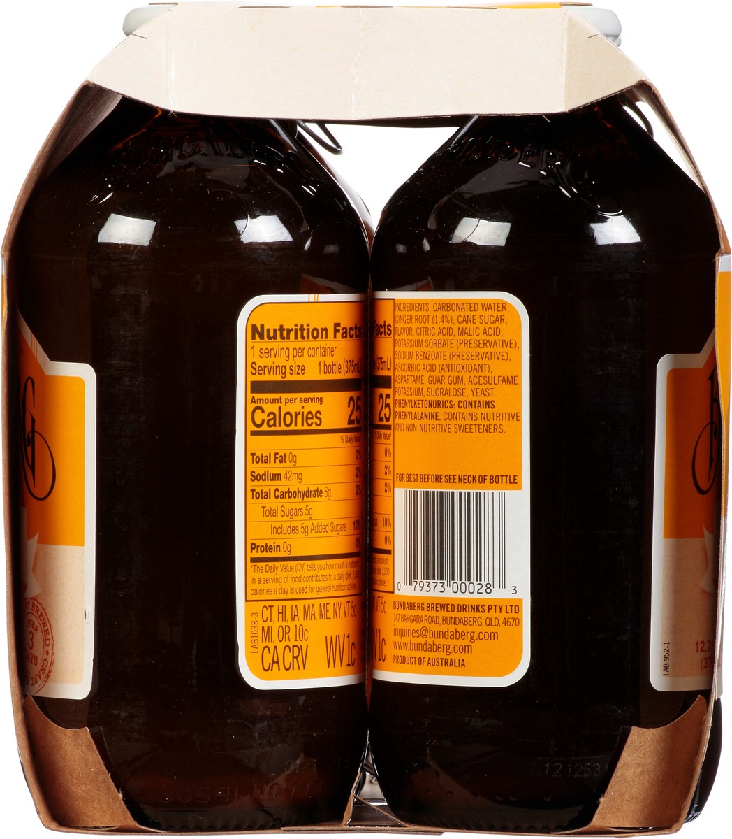 slide 11 of 12, Bundaberg Diet Ginger Beer - 4-12.7 Fl. Oz., 4 ct; 375 ml