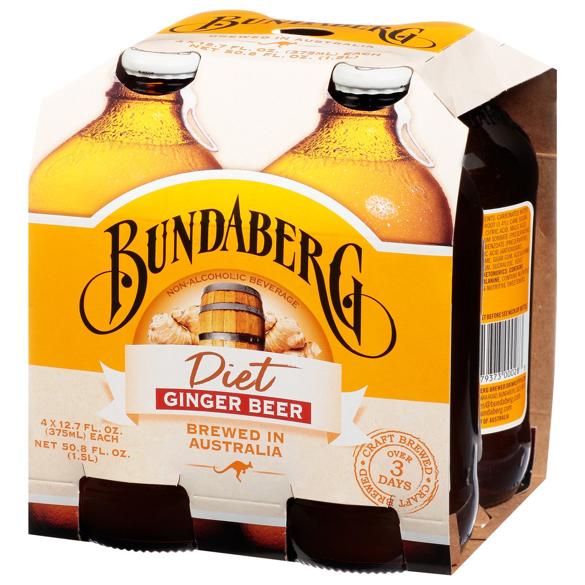 slide 3 of 12, Bundaberg Diet Ginger Beer - 4-12.7 Fl. Oz., 4 ct; 375 ml