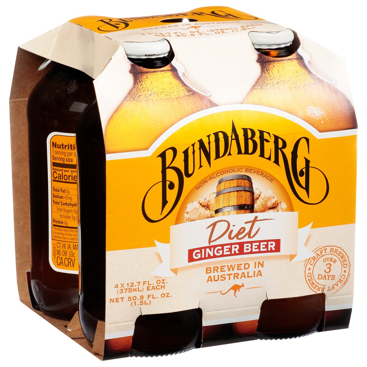 slide 10 of 12, Bundaberg Diet Ginger Beer - 4-12.7 Fl. Oz., 4 ct; 375 ml