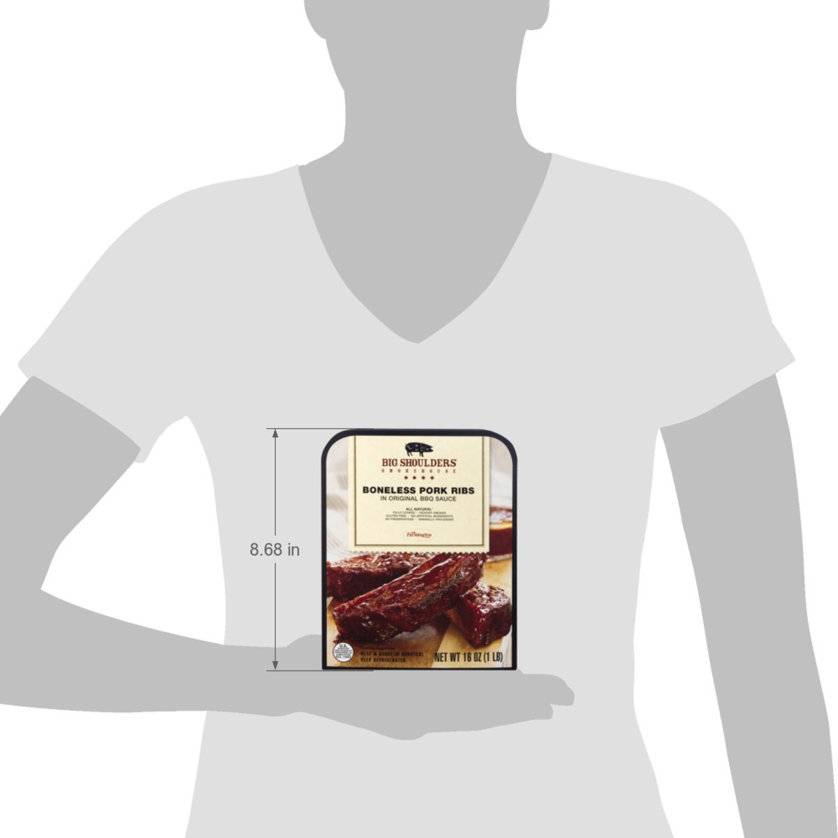 slide 6 of 12, Big Shoulders Boneless Ribs In Bbq Sauce - 16 Oz, 16 oz