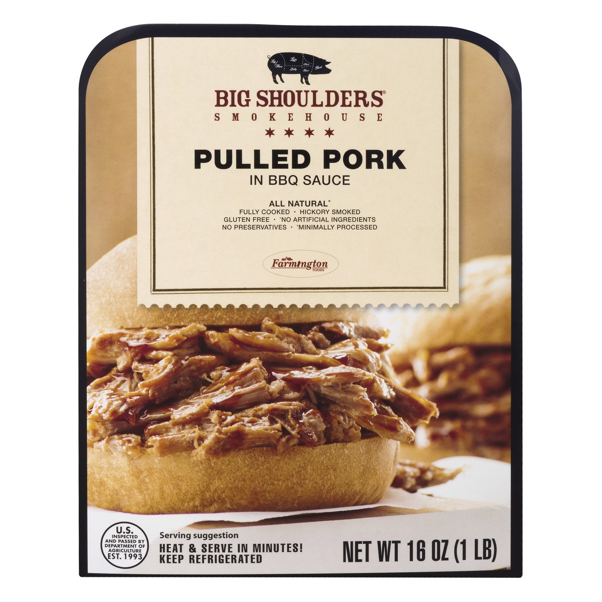 slide 3 of 11, Big Shoulders In Bbq Sauce Pulled Pork - 16 Oz, 16 oz