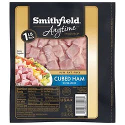 Smithfield Anytime Favorites Hickory Smoked Cubed Ham - 16 Oz