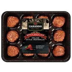 Carando Meatballs Italian Style Sicilian Recipe Hot - 16 Oz