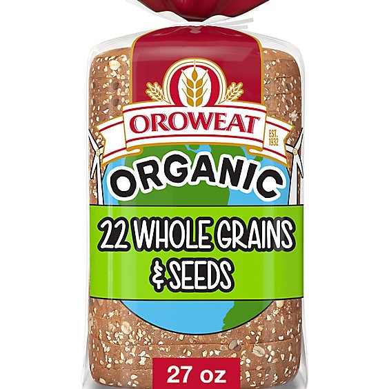 slide 1 of 5, Oroweat Organic 22 Grains And Seeds Bread - 27 Oz, 27 oz