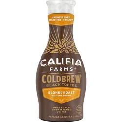 Califia Farms Pure Black Blonde Roast Cold Brew Coffee - 48 Fl. Oz.