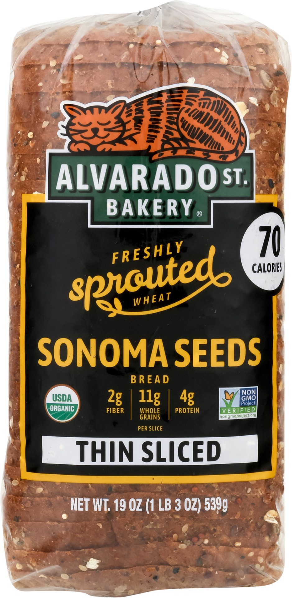 slide 9 of 12, Alvarado Street Bakery Sprouted Sonoma Seeds Thin Sliced Bread - 19 Oz, 19 oz