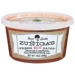Zunigas Hot Or Hotter Hot Salsa - 14 Oz