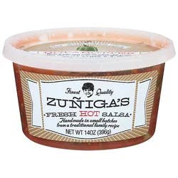 Zunigas Hot Or Hotter Hot Salsa - 14 Oz