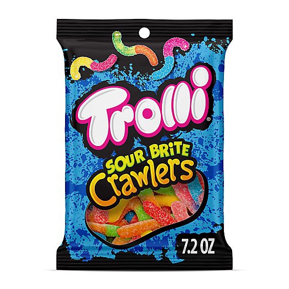 slide 1 of 14, Trolli Sour Brite Crawlers Fruit Flavors Gummy Worms - 7.2 Oz, 7.2 oz