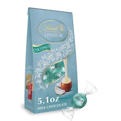 Lindt Lindor Coconut Milk Chocolate Candy Truffles Bag - 5.1 Oz
