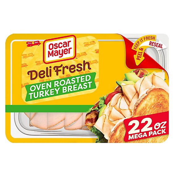 slide 1 of 8, Oscar Mayer Deli Fresh Oven Roasted Sliced Turkey Breast Deli Lunch Meat - 22 Oz, 22 oz