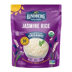 Lundberg Family Farms Regenerative Organic Certified White Jasmine 90-Second Rice - 8 Oz
