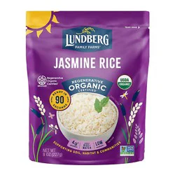 Lundberg Family Farms Regenerative Organic Certified White Jasmine 90-Second Rice - 8 Oz