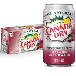 Canada Dry Pomegranate Cherry Sparkling Seltzer Water In Can - 12-12 Fl. Oz.