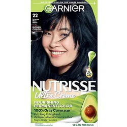 Garnier Nutrisse Nourishing Hair Color Creme 22 Intense Blue Black (Mulberry) Kit - Each