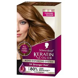 Schwarzkopf Keratin Color 7.5 Caramel Blonde Permanent Hair Color Cream - Each