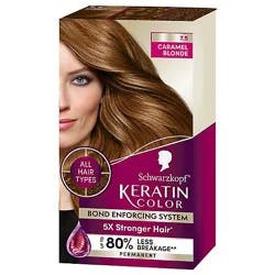 Schwarzkopf Keratin Color 7.5 Caramel Blonde Permanent Hair Color Cream - Each