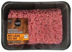 Signature Select/farms 85% Lean 15% Fat All Natural Ground Round - Lb