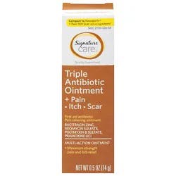 Signature Select/care Ointment Triple Antibiotic + Pain Itch Relief First Aid Maximum Strength - 0.5 Oz