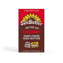 Sunbutter Sunflower Butter On The Go Single Cups Creamy - 6-1.5 Oz