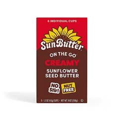 Sunbutter Sunflower Butter On The Go Single Cups Creamy - 6-1.5 Oz