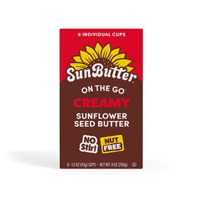 slide 1 of 1, Sunbutter Sunflower Butter On The Go Single Cups Creamy - 6-1.5 Oz, 9 oz