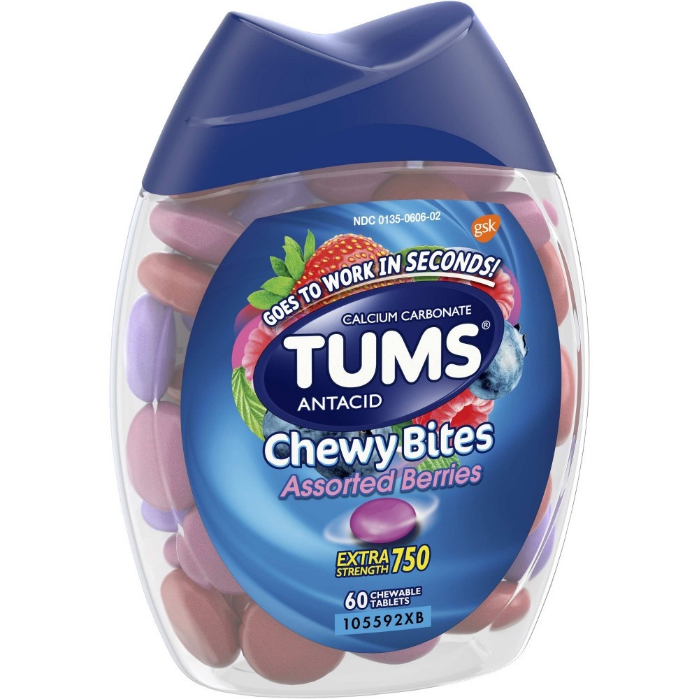 slide 5 of 6, Tums Chewy Bites Extra Strength Antacid Assorted Berry 60ct, 60 ct